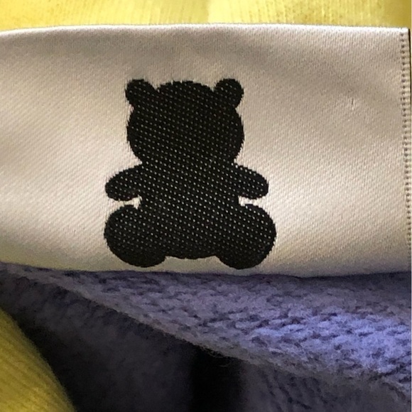 Teddy Fresh Hoodie Sweatshirt Colorblock Purple Pink Yellow Unisex Large - Picture 8 of 11